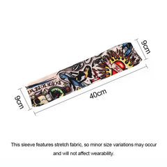 8 PCS Tattoo Sleeves Unisex Summer Cycling Sun Protection Arm Covers Beach Driving Fishing Breathable Nightclub Elastic Sleeves