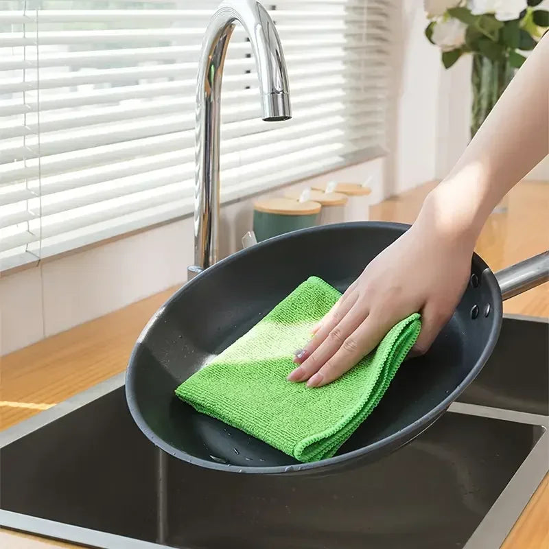 10Microfiber Cleaning Cloth, Dishwashing Cloth Household Rag Kitchen Bathroom Cleaning Towel Durable Absorbent Towel