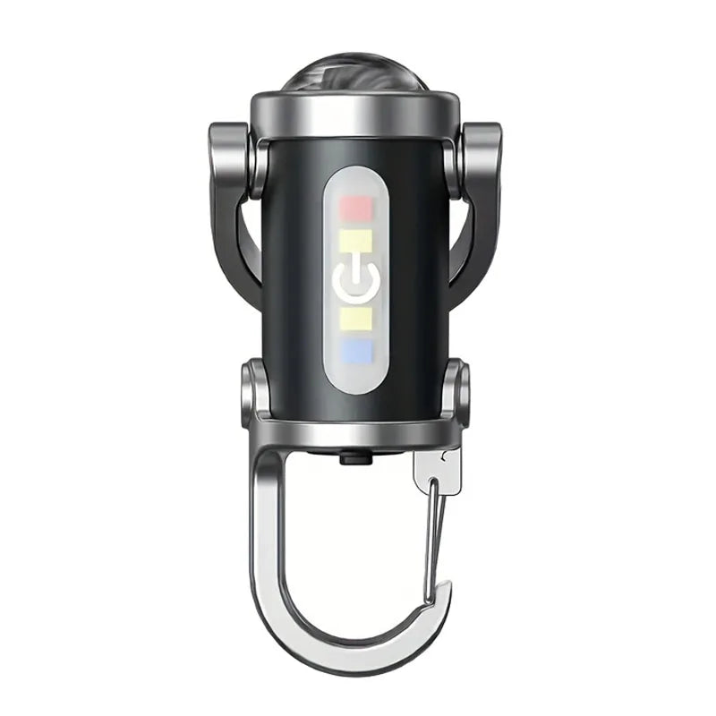 Mini Keychain Flashlight Rechargeable Pocket COB Working Light Outdoor Hook Emergency Warning Light for Camping Walking Hiking