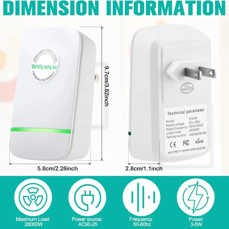 2026 New Energy Saving Device Household Power Saver Plug in Reduces Energy Costs Stabilize Voltage and Protect Circuit