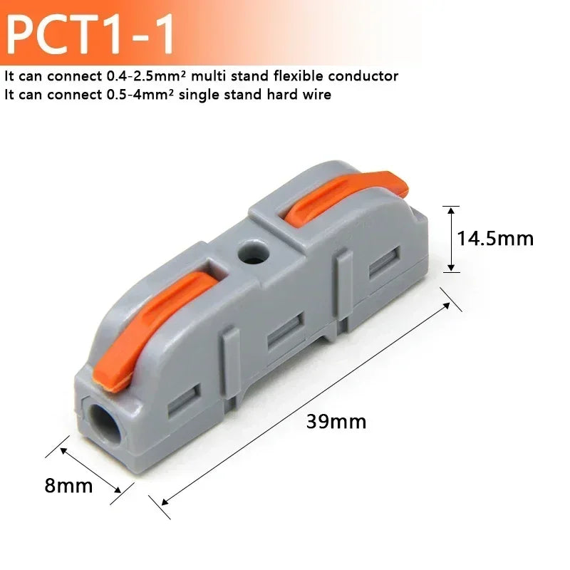 1~100pcs Quick PCT lamp Wire Connector Universal Parallel Wire Junction Box 0.08-4.0mm2 Push-in Conductor Wire Terminal Block