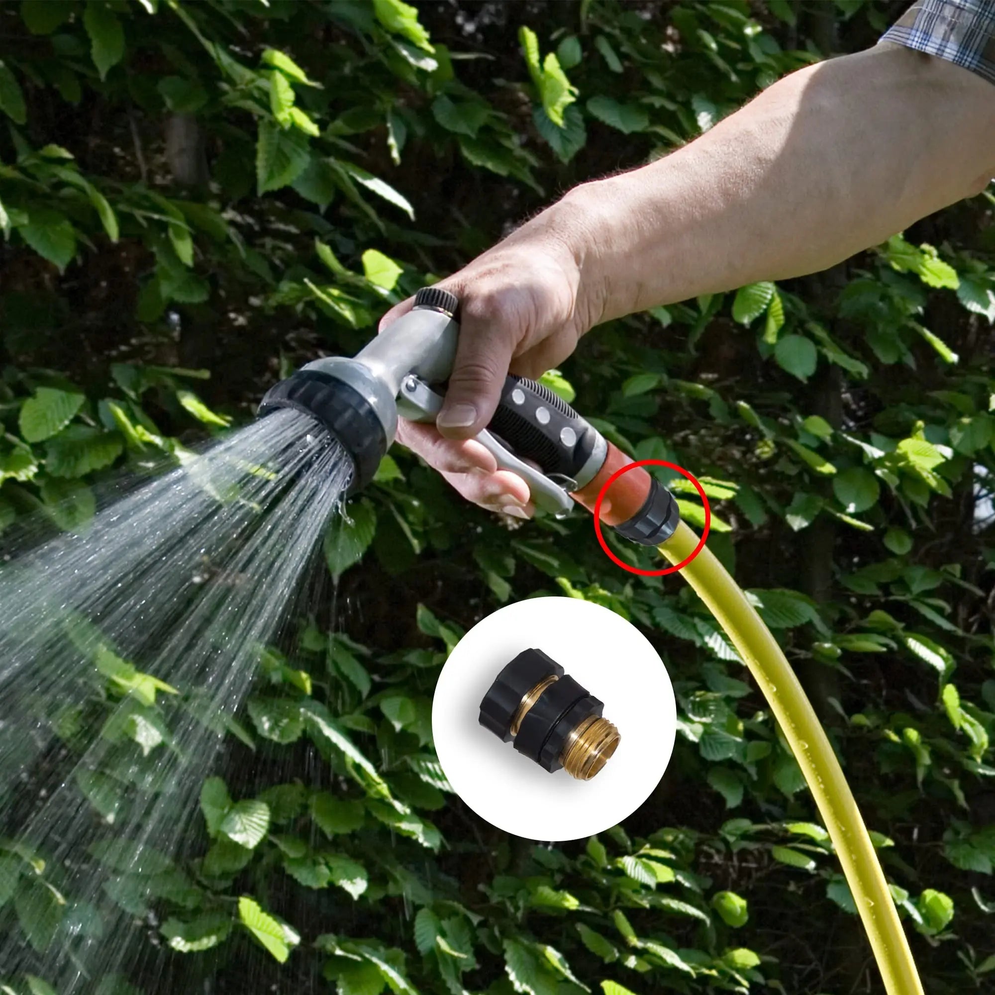 1set Garden Hose Quick Release connect coupler, Metal Hose Fitting Quick Connector 3/4" GHT Male and Female Adapter Garden Water