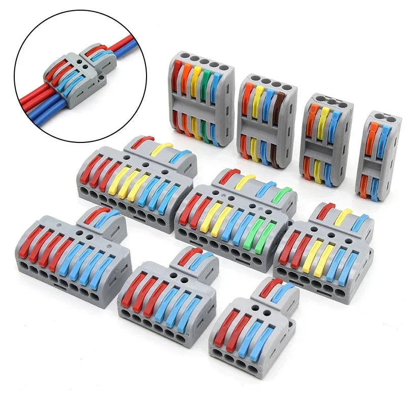 1~100pcs Quick PCT lamp Wire Connector Universal Parallel Wire Junction Box 0.08-4.0mm2 Push-in Conductor Wire Terminal Block