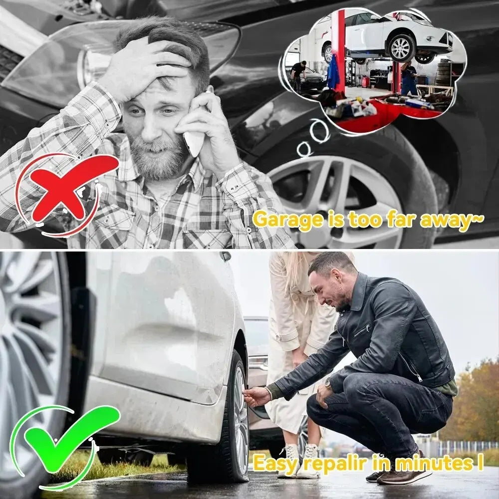 10PCS Vacuum Car Tyre Repair Rubber Nail Set Universal Tire Screw Tubeless Repair Tools Accessories Kit for Motorcycle Truck