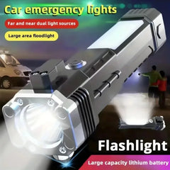 Waterproof multi-functional hand lamp, which can be used as a car safety hammer and a lighting lamp for outdoor family camping