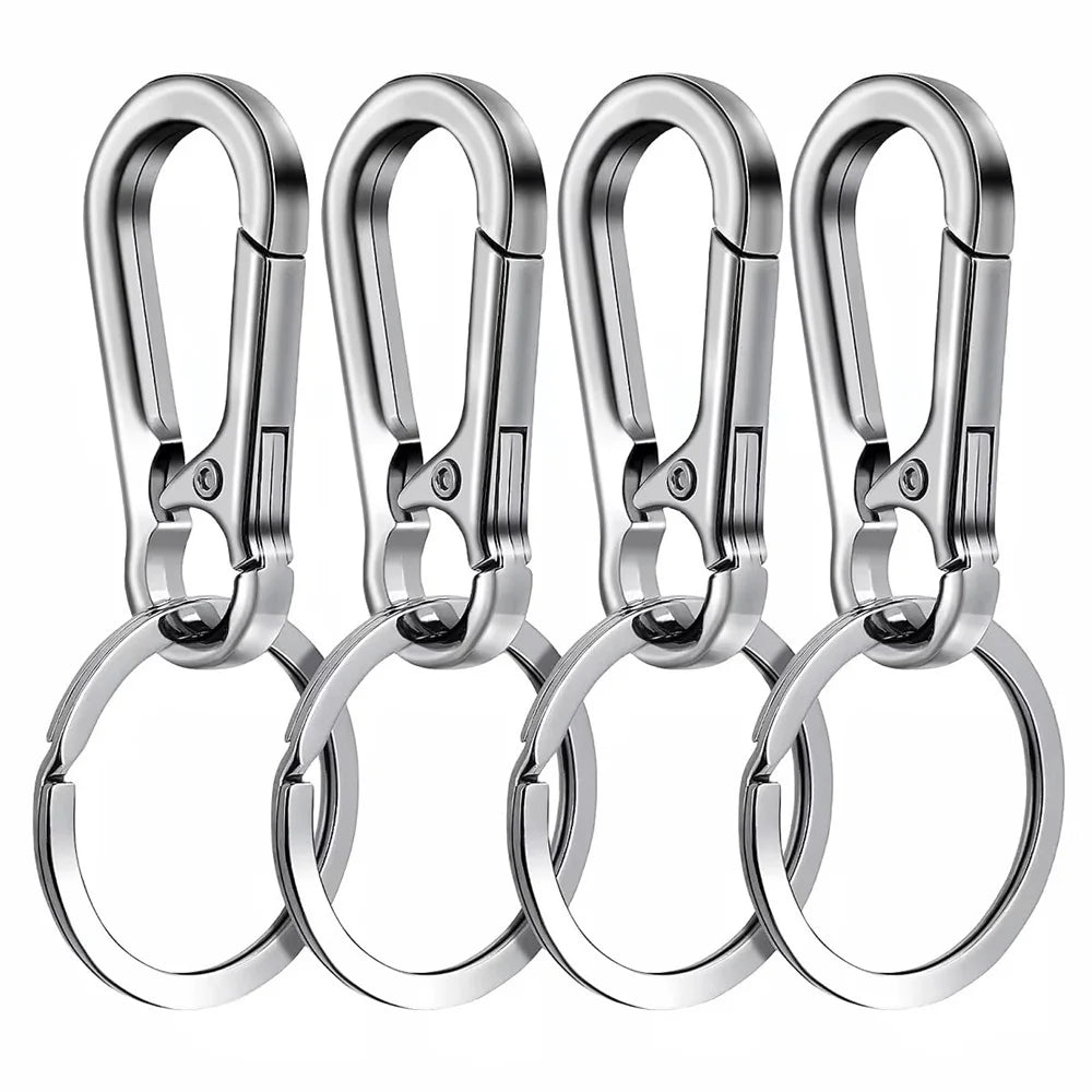 4Pcs Carabiner Clip Keychain Metal Carabiner Shape Key Ring Keyring Key Holder Clips Hook Holder Organizer for Car Keys Finder