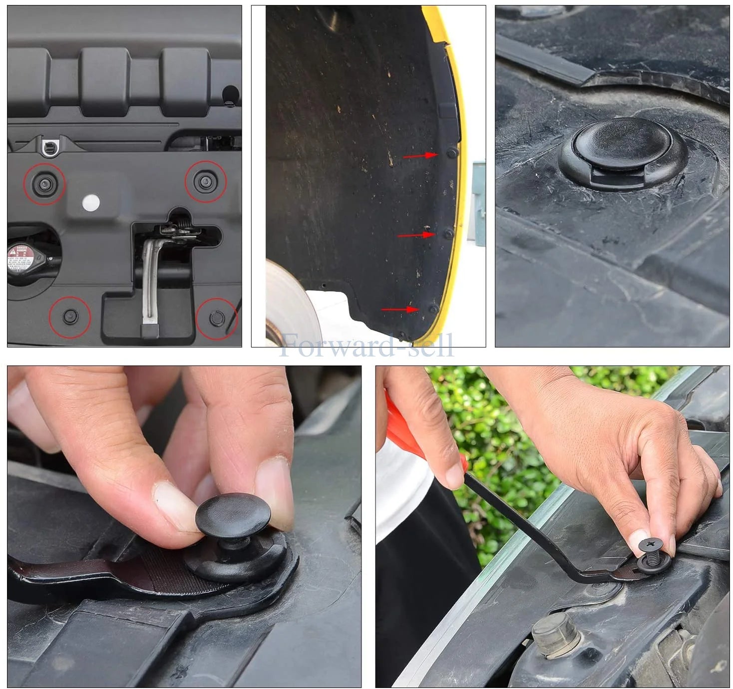 415/100/50 Pcs Universal Car Bumper Retainer Clips Fender Hole Rivets Fasteners Screw Mix Size Door Trim Panel Fender Parts Tool