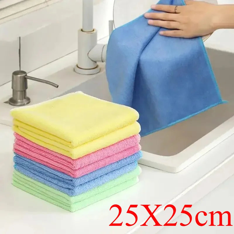 10Microfiber Cleaning Cloth, Dishwashing Cloth Household Rag Kitchen Bathroom Cleaning Towel Durable Absorbent Towel