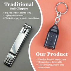 1/2/3PCS Keychain Finger Nail Clippers Mini Foldable Stainless Steel Nail Cutter with Nail Files For Outdoor Travel