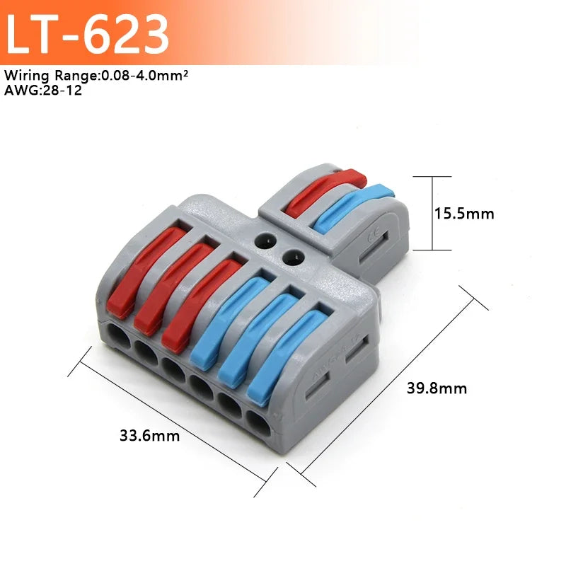 1~100pcs Quick PCT lamp Wire Connector Universal Parallel Wire Junction Box 0.08-4.0mm2 Push-in Conductor Wire Terminal Block
