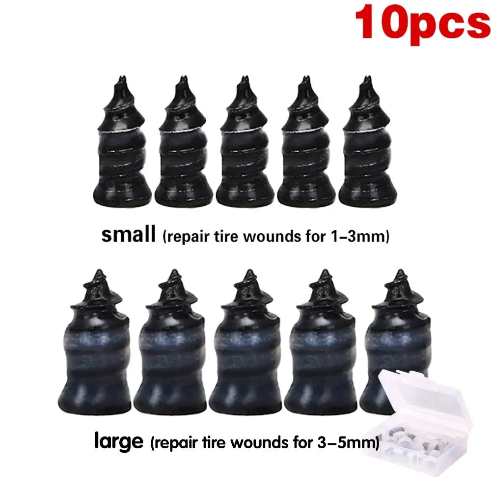 10PCS Vacuum Car Tyre Repair Rubber Nail Set Universal Tire Screw Tubeless Repair Tools Accessories Kit for Motorcycle Truck