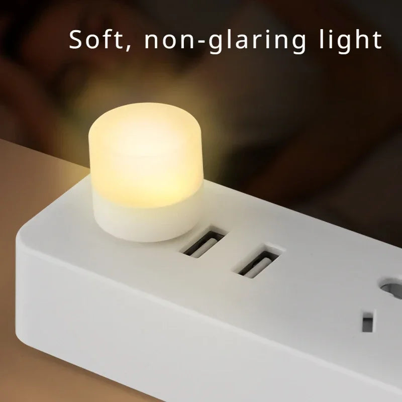 2 PC USB Night Light Set,Portable Bedroom Bedside Night Lighting,Mini Energy-saving Lamp,Eye-friendly Sleep Atmosphere Lamp
