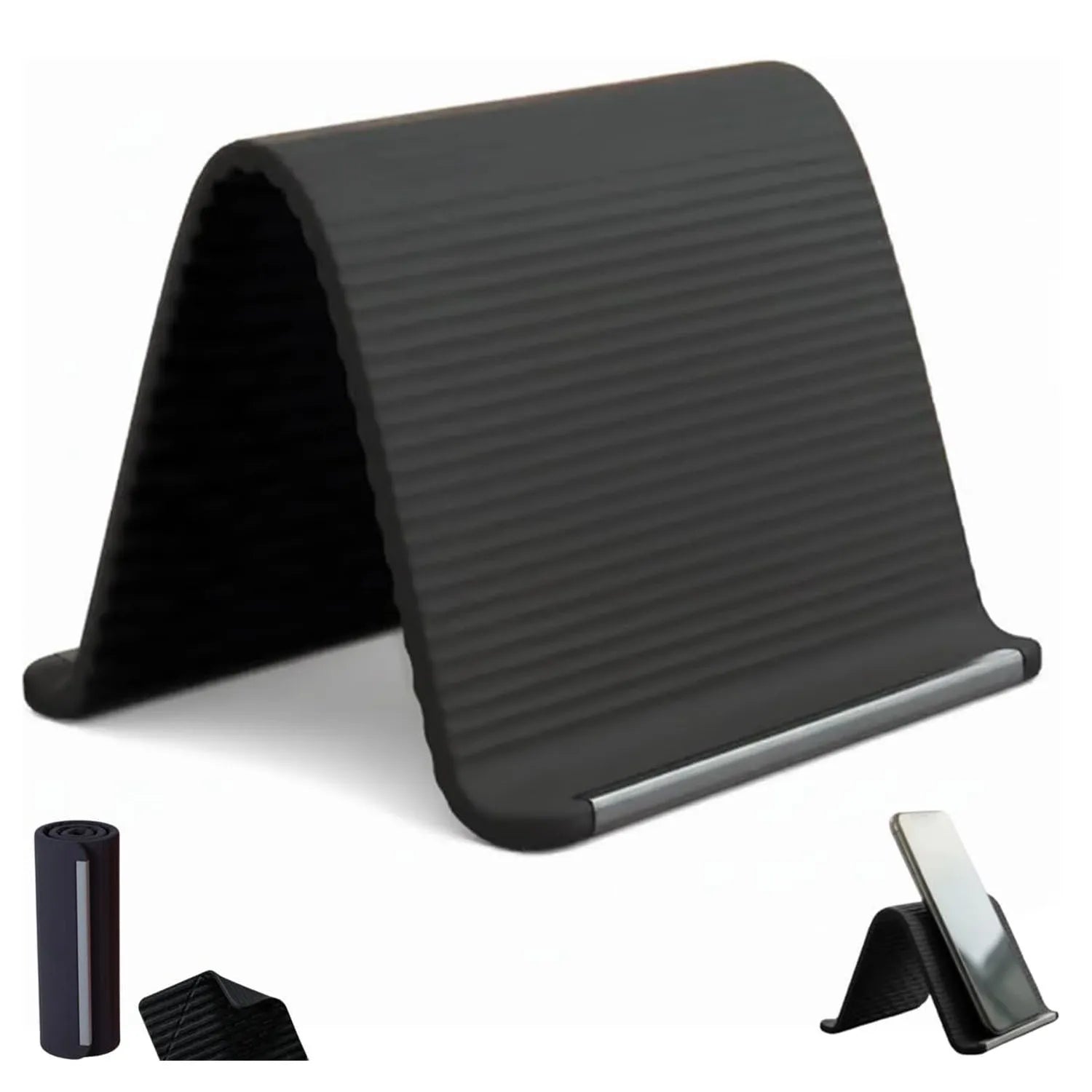 Portable Foldable Silicone Phone Holder, Bendable Freely into Any Shape, Multi-Angle Adjustable Stand for Mobile Phone Devices