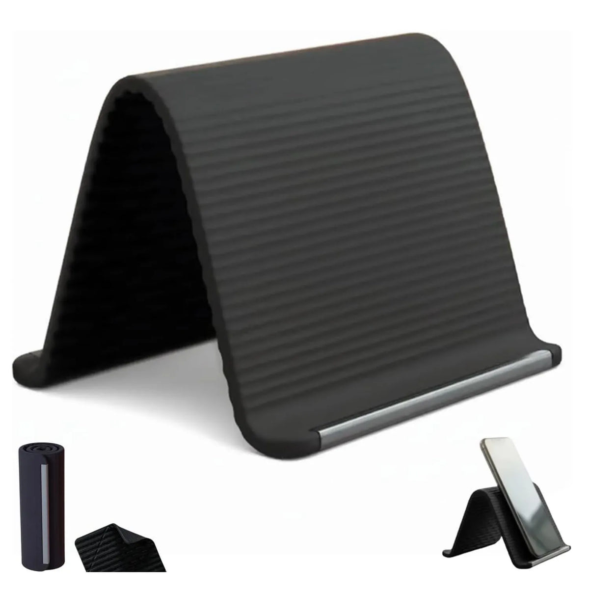 Portable Foldable Silicone Phone Holder, Bendable Freely into Any Shape, Multi-Angle Adjustable Stand for Mobile Phone Devices