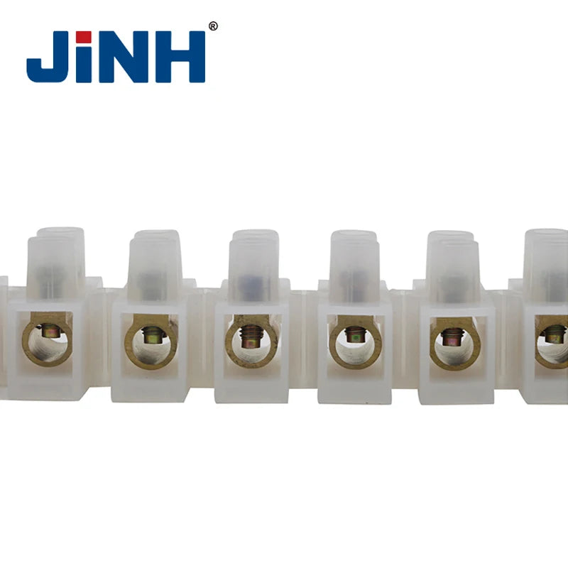 JINH 10Pcs H Type electric connector strip Wire connector Barrier Electirc Strip Block Terminal Plastic Screw terminal block