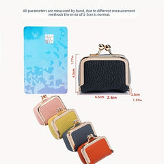 New women's solid colorImitation PU leather jewelry box, ring, necklace, earring storage box, mini coin wallet with kiss lo