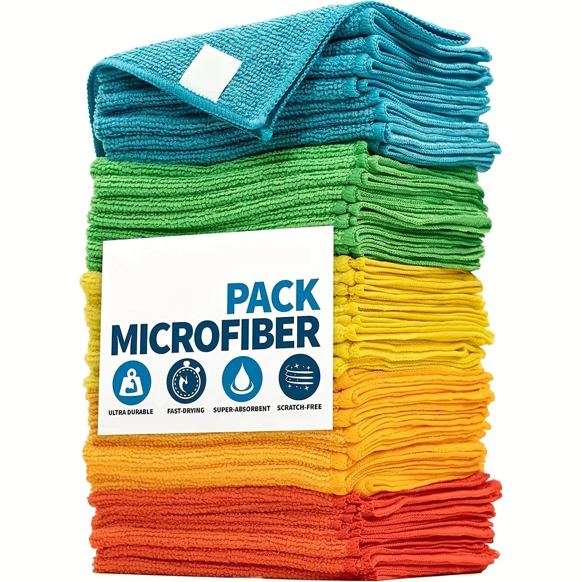10Microfiber Cleaning Cloth, Dishwashing Cloth Household Rag Kitchen Bathroom Cleaning Towel Durable Absorbent Towel