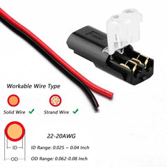 2 Pin Way Plug Electrical Connectors with Locking Buckle Push-in Car Wire Terminal Block Waterproof Wire Cable Connection Strips