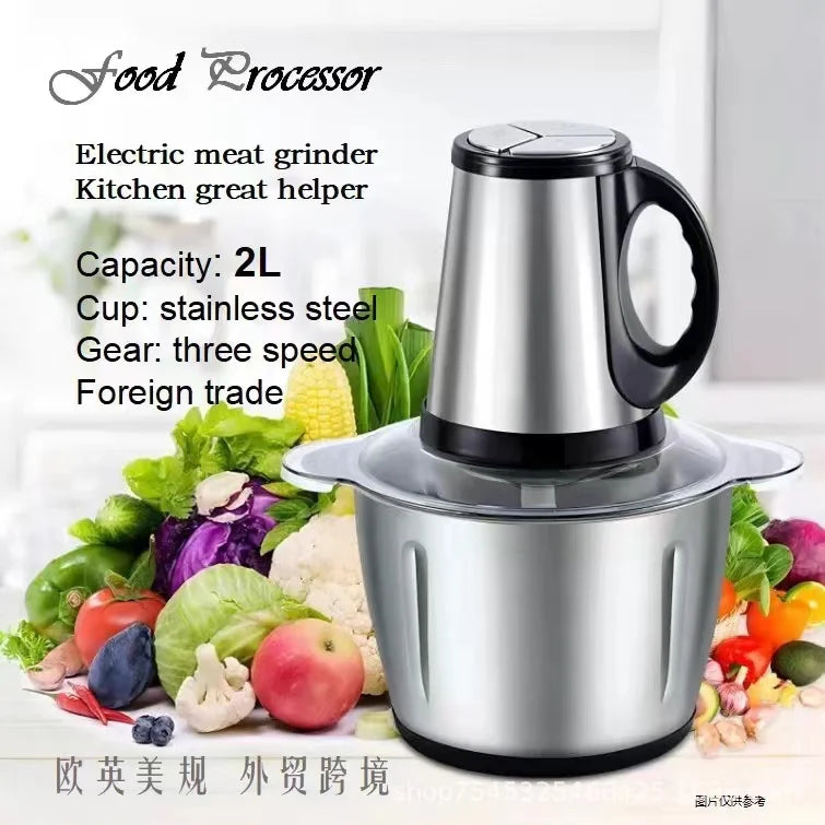 Kitchen Multi-functional Salad Vegetable Stainless Steel Meat Grinder for Baby Food, Onion and Fruits
