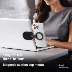 3-in-1 Magnetic Phone Holder Suction Cup Carabiner 360° Rotatable Foldable Portable Lazy Stand for Phone Tablet Desktop Wall