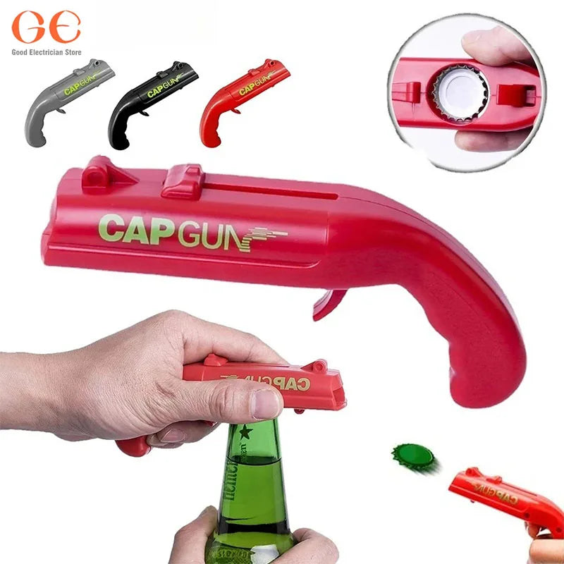 Cap Gun Bottle Opener Beer Bottle Cap Gun Toy Gun Bottle Cap Shooter Launcher, Creative Cap Gun Toy for Party Bar