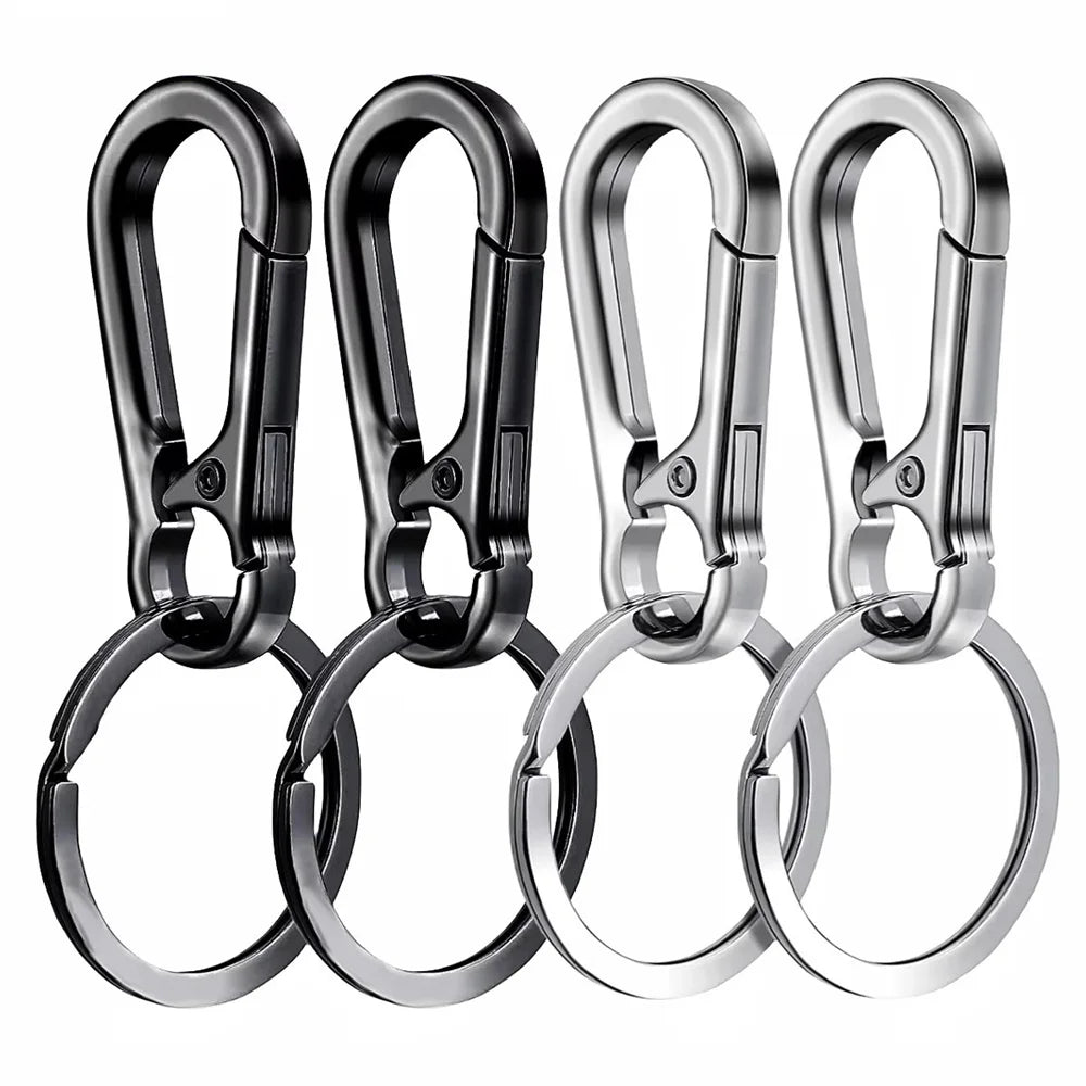 4Pcs Carabiner Clip Keychain Metal Carabiner Shape Key Ring Keyring Key Holder Clips Hook Holder Organizer for Car Keys Finder