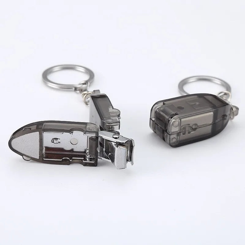 1/2/3PCS Keychain Finger Nail Clippers Mini Foldable Stainless Steel Nail Cutter with Nail Files For Outdoor Travel