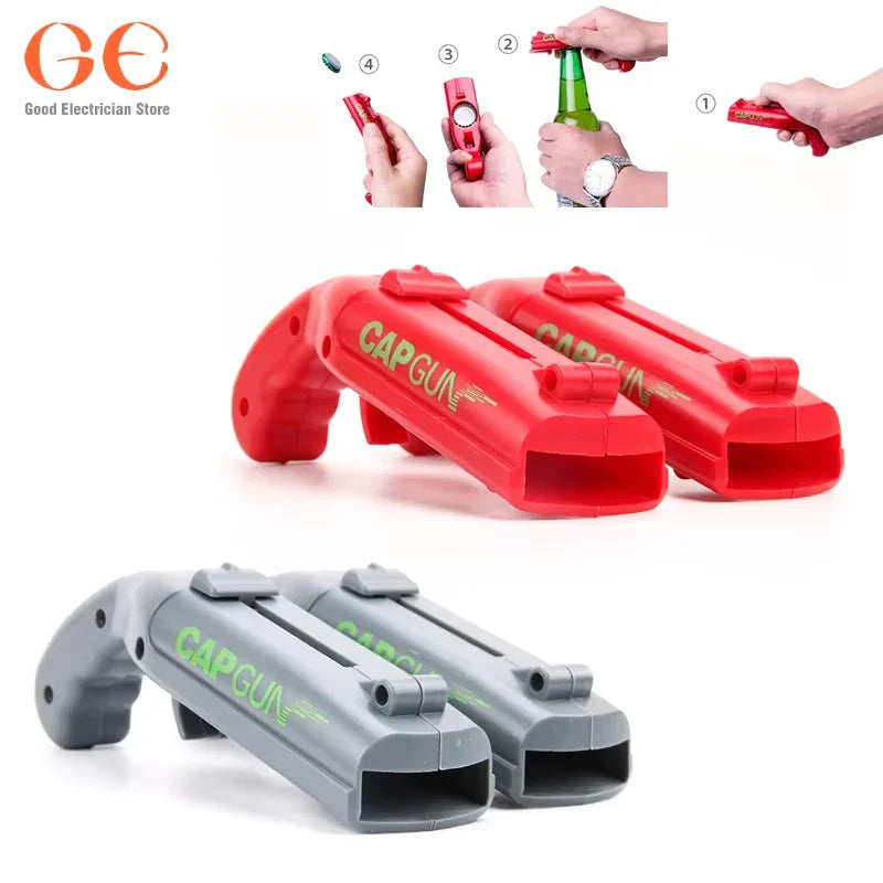 Cap Gun Bottle Opener Beer Bottle Cap Gun Toy Gun Bottle Cap Shooter Launcher, Creative Cap Gun Toy for Party Bar