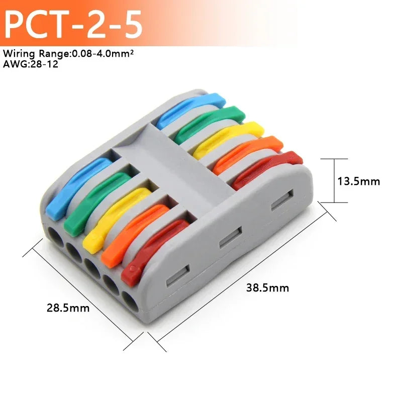1~100pcs Quick PCT lamp Wire Connector Universal Parallel Wire Junction Box 0.08-4.0mm2 Push-in Conductor Wire Terminal Block