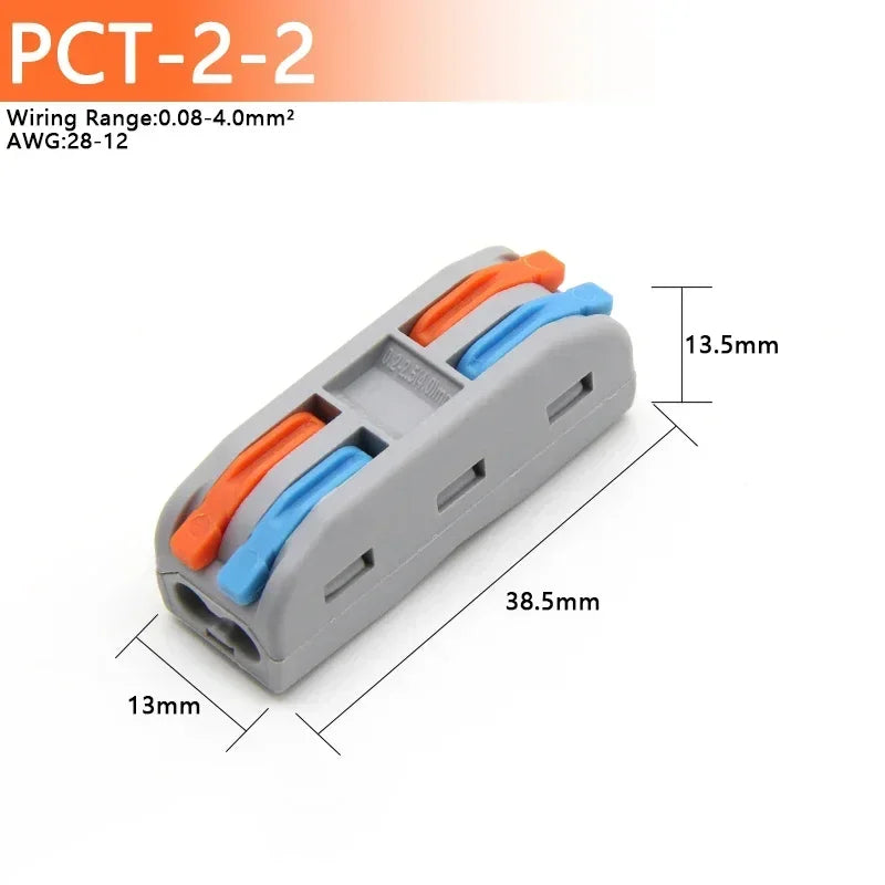 1~100pcs Quick PCT lamp Wire Connector Universal Parallel Wire Junction Box 0.08-4.0mm2 Push-in Conductor Wire Terminal Block