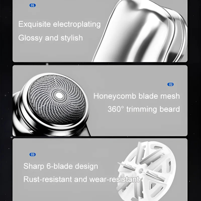 Men's Portable Razor Mini Pocket Travel Razor Wireless Detachable Shaver Facial Beard Hair Trimmer Hair Beard Trimmer Remover To