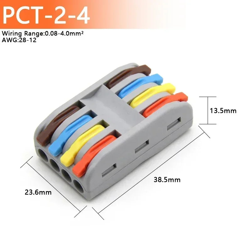 1~100pcs Quick PCT lamp Wire Connector Universal Parallel Wire Junction Box 0.08-4.0mm2 Push-in Conductor Wire Terminal Block