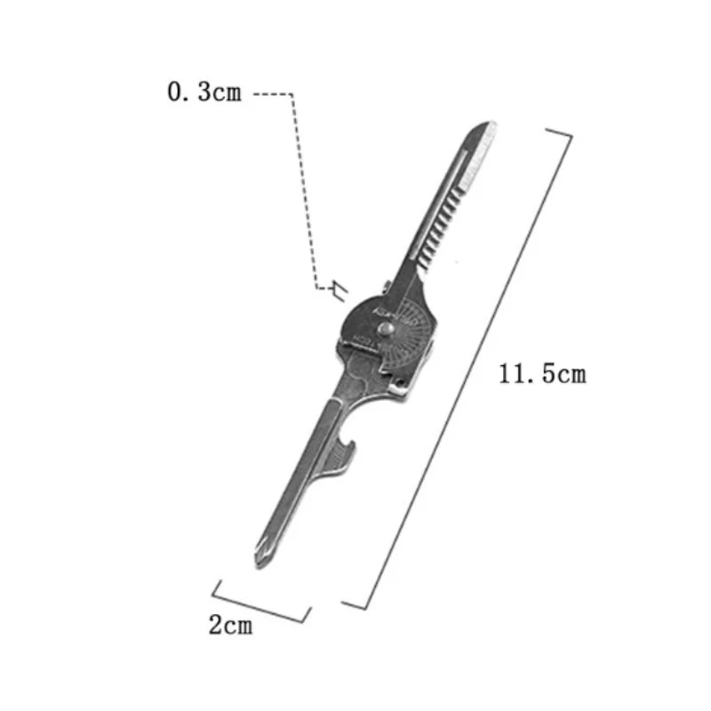 8-in-1 Multi-Tool Keychain for Camping & Survival | Folding Screwdriver, Bottle Opener | Compact Outdoor Utility Pliers with Key