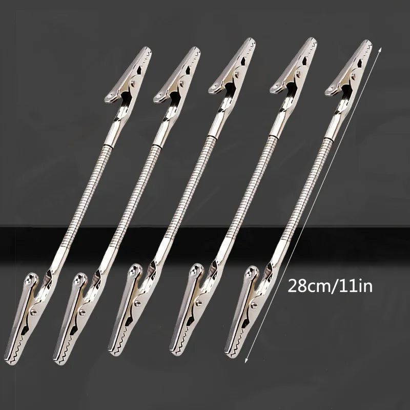 Heavy-Duty Multipurpose Double-Headed Crocodile Clip Holder - Dual Clamp with Bendable Design,Compatible with Mosquito Coils