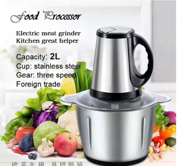 Kitchen Multi-functional Salad Vegetable Stainless Steel Meat Grinder for Baby Food, Onion and Fruits