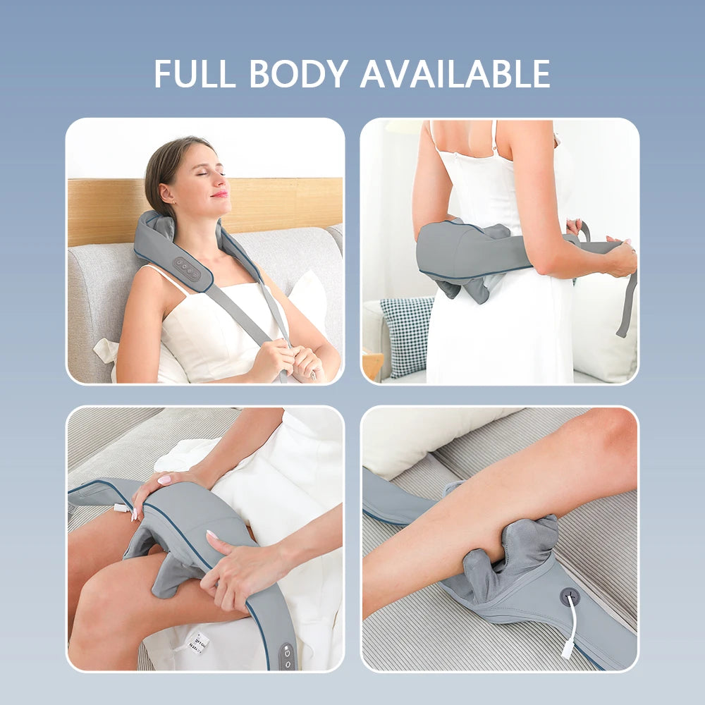 Foreverlily  Neck And Shoulder Massager Wireless Shoulder And Back Kneading Massage Shawl Trapezius Neck Cervical masajeador