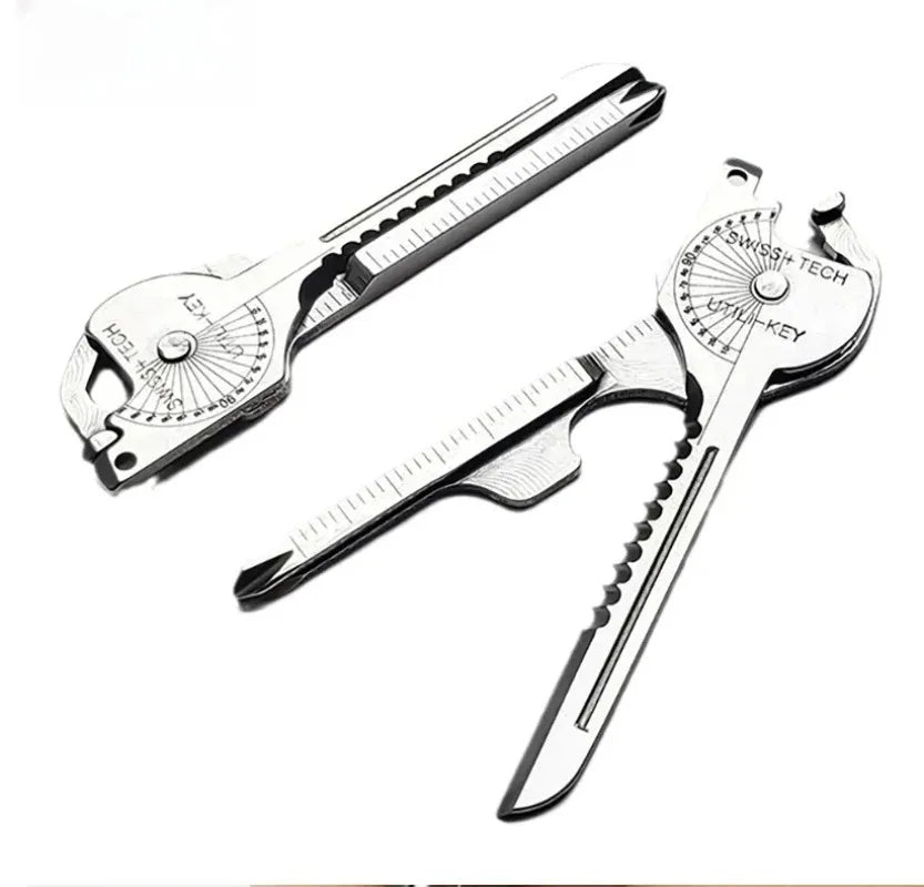 8-in-1 Multi-Tool Keychain for Camping & Survival | Folding Screwdriver, Bottle Opener | Compact Outdoor Utility Pliers with Key