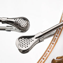 5pcs Filter Tea Straw Spoon Set Reusable Stainless Steel Straw with 2pcs Cleaning Brushes Bar Cocktail Tea Coffee Accessories