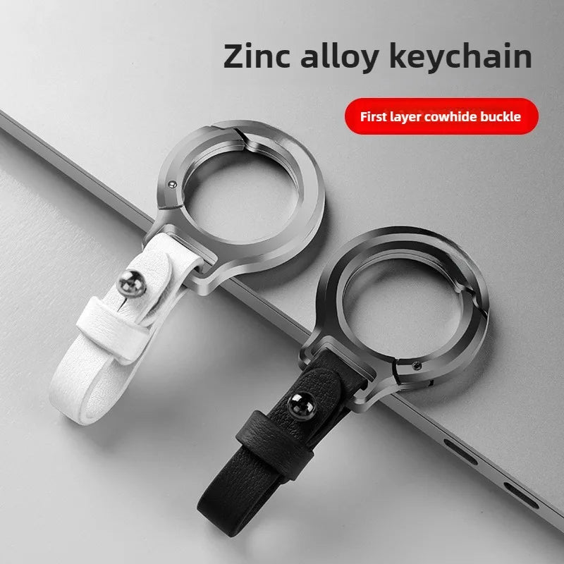 Leather Car Keychain Pendant Key Ring Chain Hanging Men Women Gift Universal Durable Metal Ring Creative Keychain Car Styling