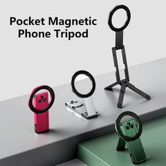 Portable Phone Holder Stand Foldable Magnetic Cell Phones Tripod Mount For iPhone 16 15 14 13 12 Pro Max Xiaomi Huawei