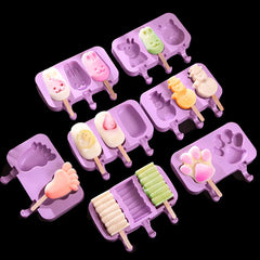 Silicone World DIY Ice Cream Silicone Molds Homemade Handheld Popsicle Mold Cheese Stick Mold Ice Pop Ice Tray With Lid