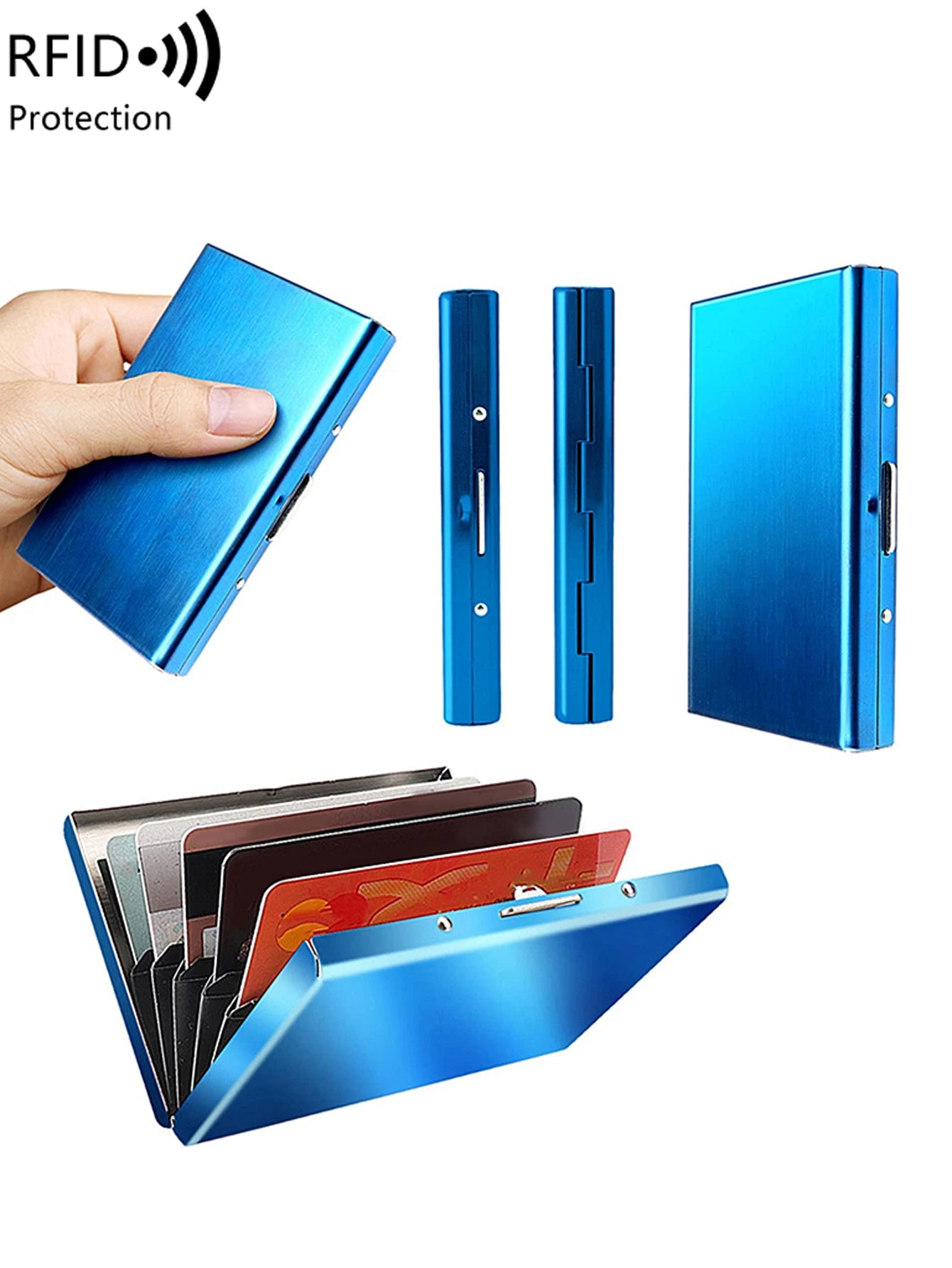 MIYIN credit card holder stainless steel credit card holder metal ID card holder RFID wallet female or male business card holder