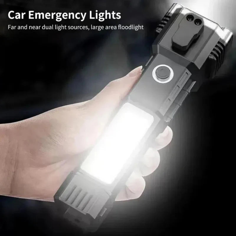 Waterproof multi-functional hand lamp, which can be used as a car safety hammer and a lighting lamp for outdoor family camping