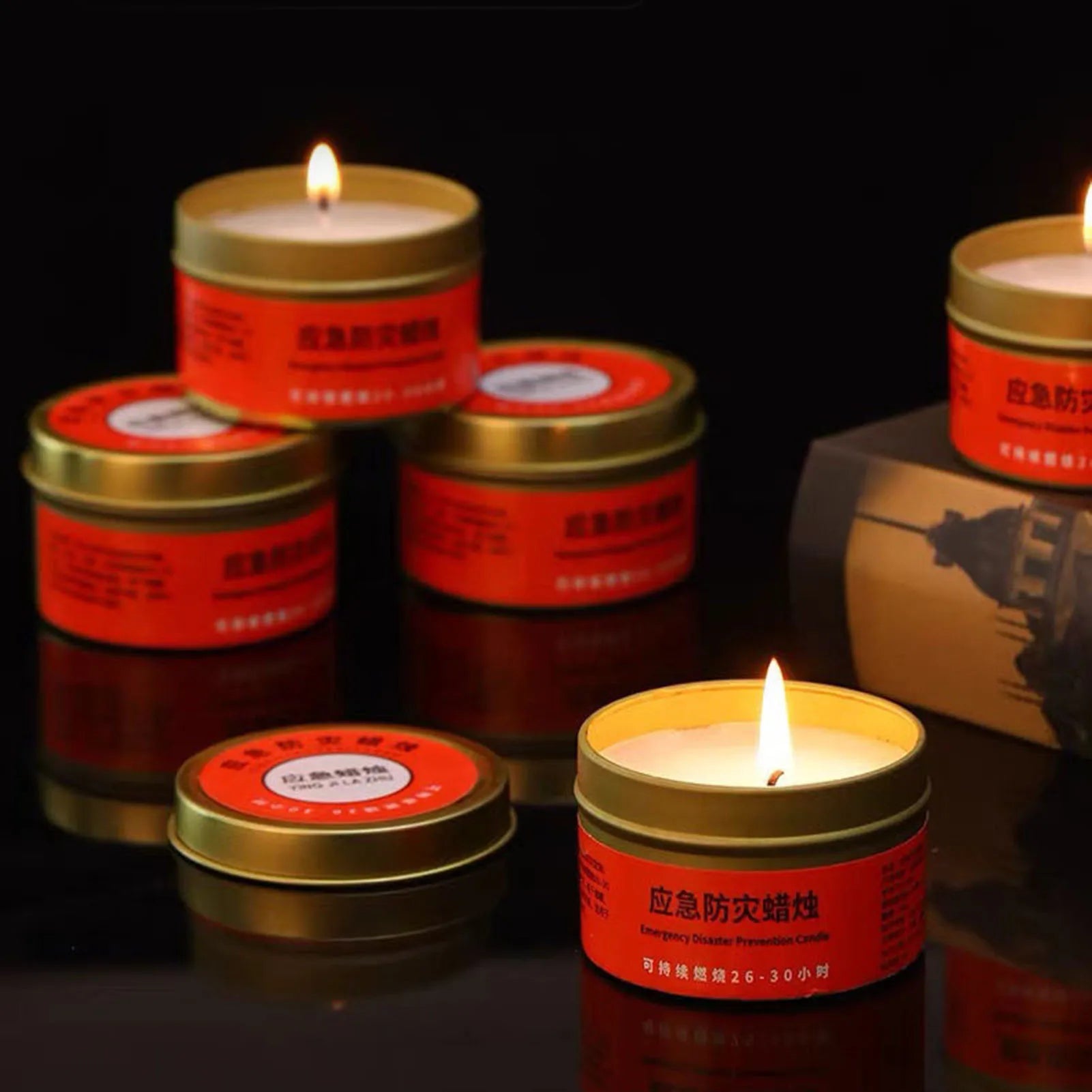 Power Outage Candles Unscented Candles with Jar 30 Hours Long Burning 3-Wick Lamp for Home Outdoor Activities Survival Fishing