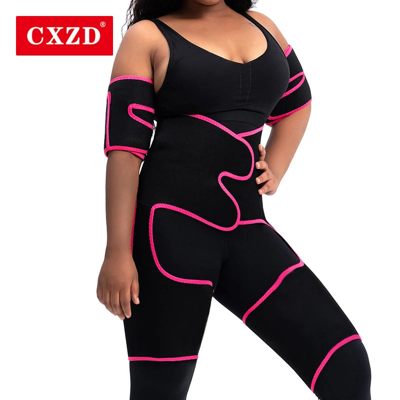 CXZD New Sauna Waist Trainer Corset Sports Abdomen Belt Thigh Shapers Forming Workout Fitness Tummy Control Strap Slimming